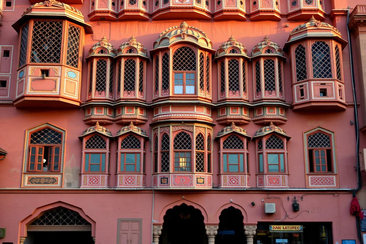 Jaipur, Rajasthan — the pink sandstone facade of Hawa Mahal